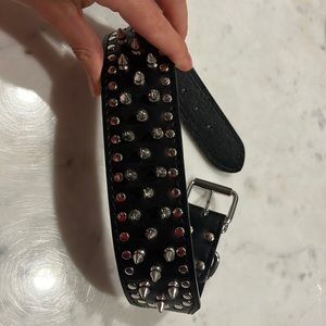 Studded black Pet Collar- size M/L